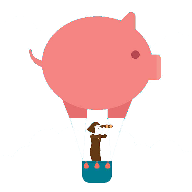 female flying away in hot air pig balloon looking for ways to have a more successful coparenting relationship